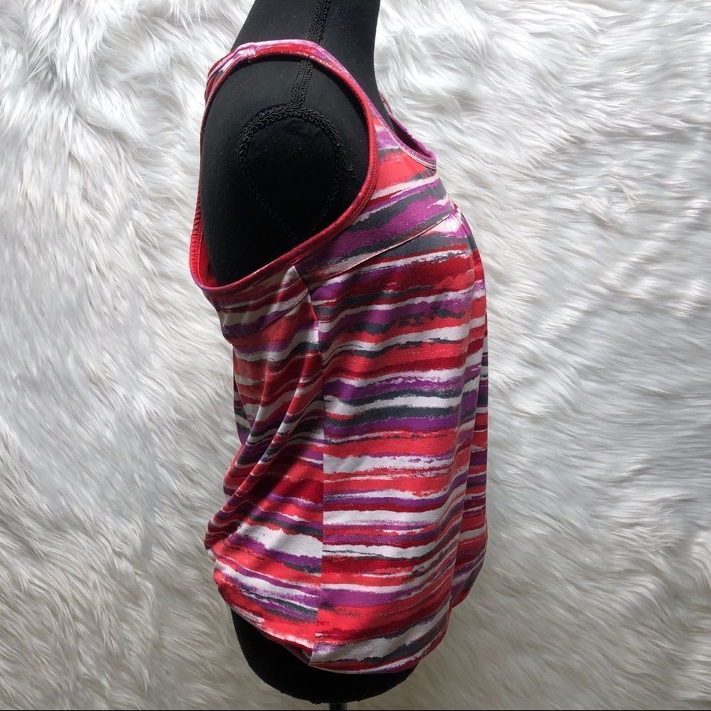 Athleta Top Size Large Vibrant Colors Built in Bra - Picture 7 of 13